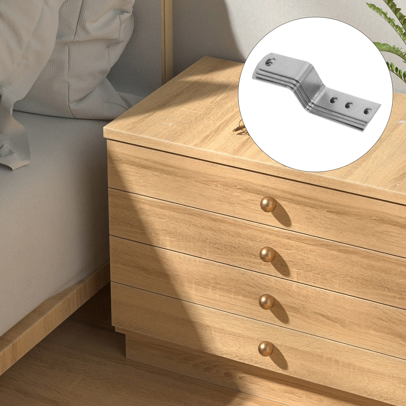 Furniture Hardware Photos - 4 Stück Z-förmige Schubladenverriegelungs-Kopfhalterungen aus Metall