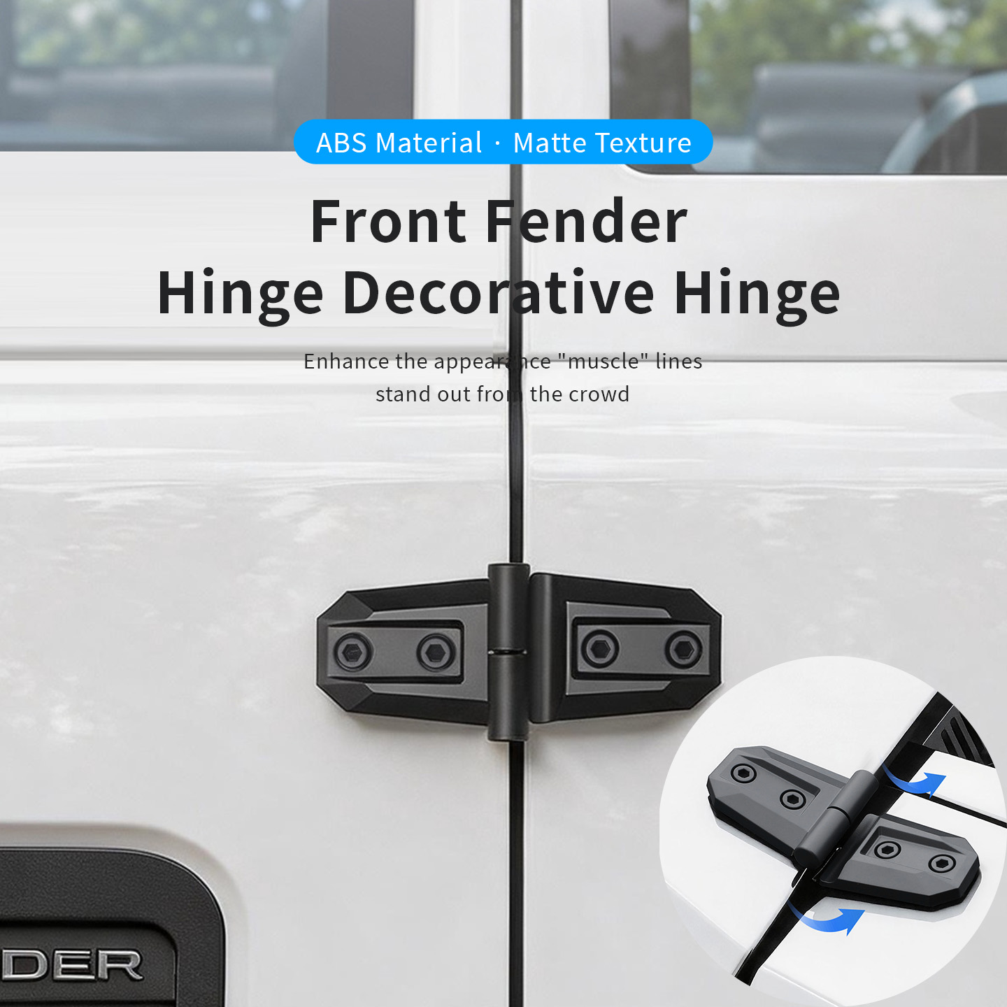 Furniture Hardware Fitting - 2 Stück ABS-Motorhauben-Türscharnier-Dekorationsabdeckungen für Geländewagen und